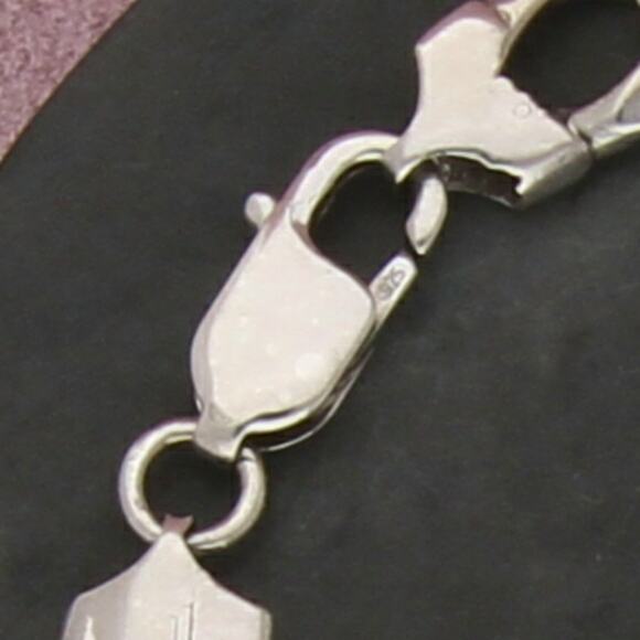 sterling silver mens 9mm curb chain bracelet size 9in - Picture 3 of 3